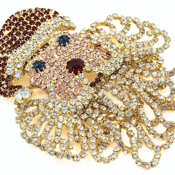 Magnificent Kirks Folly Limited Edition 131/300 Large Santa Klaus Rhinestones Br - Picture 2 of 11